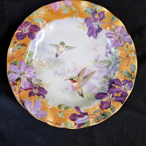Bradford Exchange 1999 Lena Liu's Delicate Treasures Hummingbird Plates (2) - Picture 3 of 7